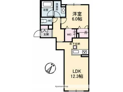エクレールE棟(1LDK/1階)の間取り写真