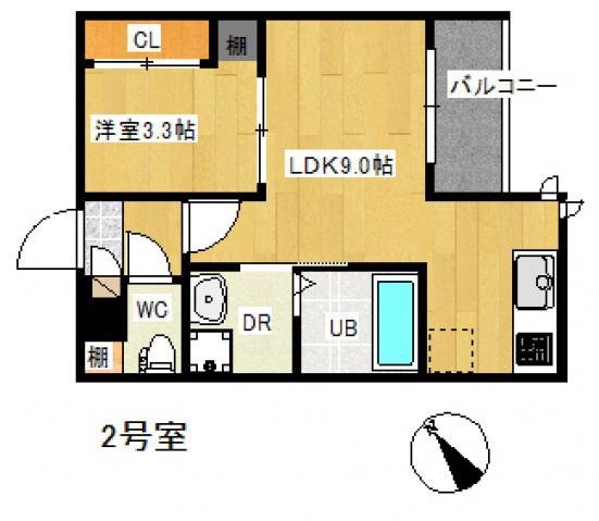 REGALEST 大町(1LDK/3階)の間取り写真