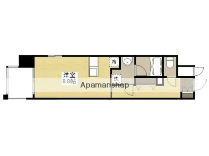 ミュゼ 海老山(ワンルーム/8階)の間取り写真