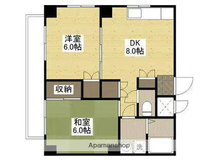 ROMMEL中浜(2DK/4階)の間取り写真