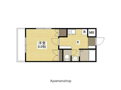 ピア サテライト(1K/2階)の間取り写真