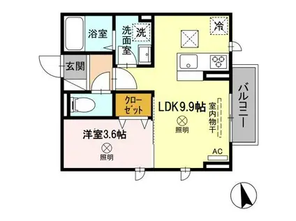 DMK-23(1LDK/1階)の間取り写真