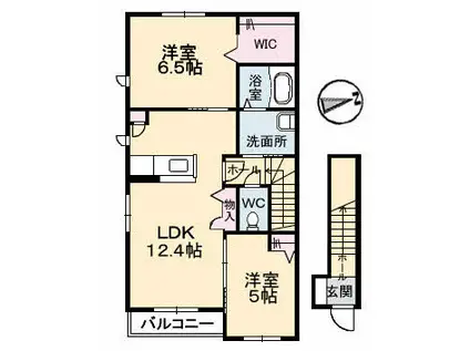 クラヴィーア(2LDK/2階)の間取り写真