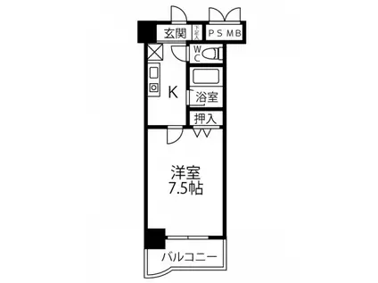センチュリー曙Ⅰ(1K/3階)の間取り写真