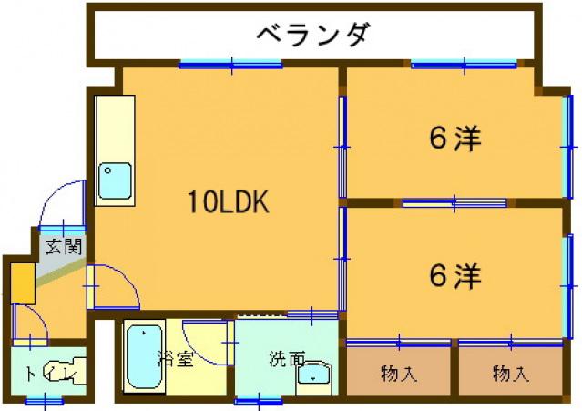 大上ビルⅡ(2LDK/3階)の間取り写真
