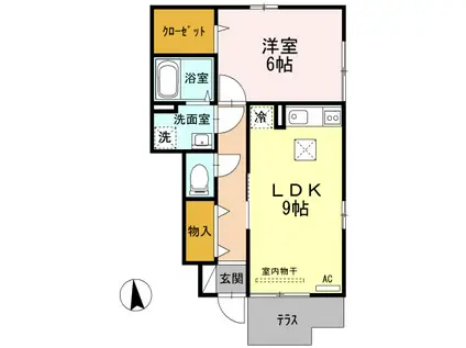 TSBONHEUR(1LDK/1階)の間取り写真