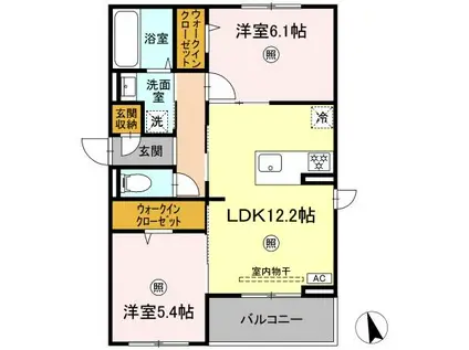 リートネージュ(2LDK/2階)の間取り写真