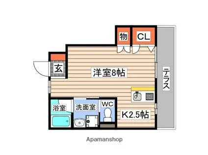 VILLA MACARON(ワンルーム/1階)の間取り写真