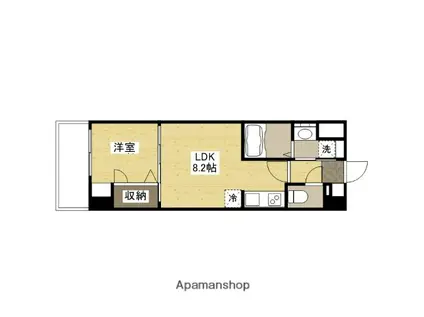 S-RESIDENCE観音公園ALORIA(1LDK/10階)の間取り写真