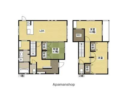 広島県広島市安佐南区 2階建 築13年(3LDK)の間取り写真