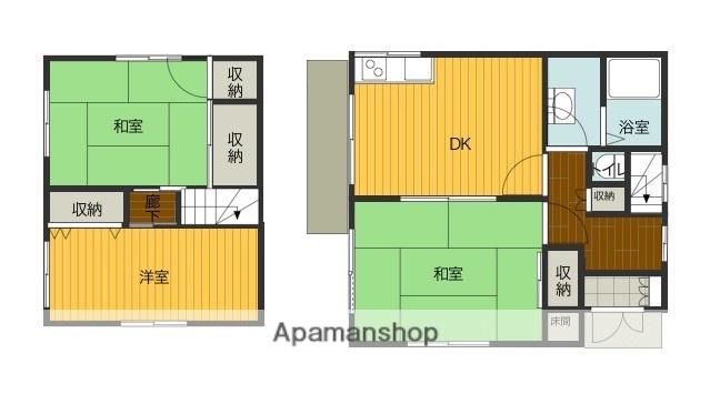 アストラムライン 祇園新橋北駅 徒歩11分 2階建 築42年(3DK)の間取り写真