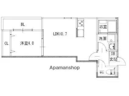 隅の浜1丁目アパート(1LDK/2階)の間取り写真