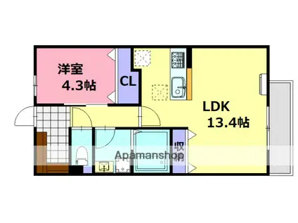アーデル美鈴園(1LDK/1階)の間取り写真