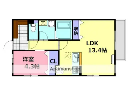 アーデル美鈴園(1LDK/1階)の間取り写真