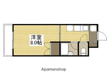 パティシェール吉川Ⅱ(1K/1階)の間取り写真