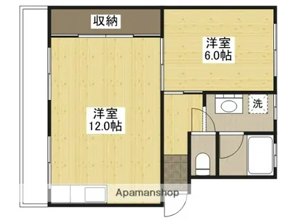 レジデンス市川(1LDK/2階)の間取り写真