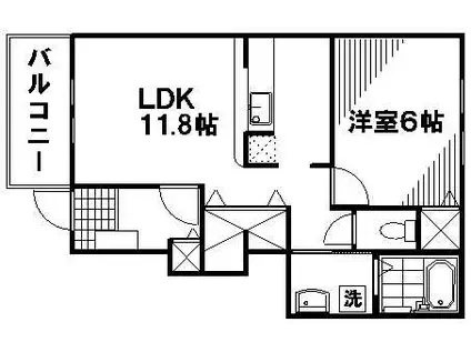 スリズイエ(1LDK/1階)の間取り写真