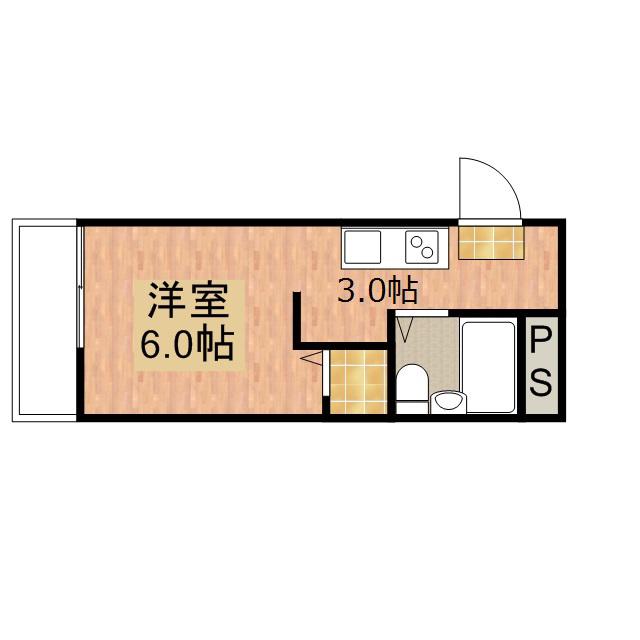 サンライフ内山Ⅱ(ワンルーム/1階)の間取り写真