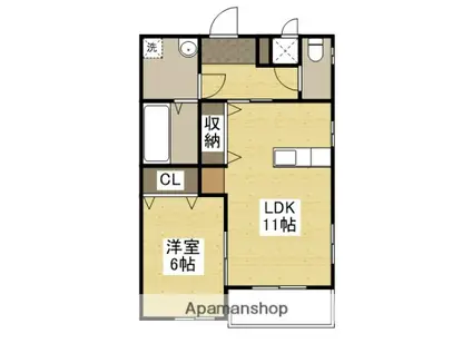 ミユキガーデン(1LDK/2階)の間取り写真