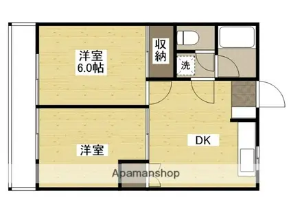 カーサー光(2DK/2階)の間取り写真