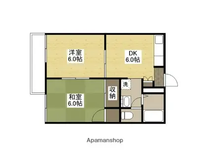 フレグランス壱番館(2DK/2階)の間取り写真