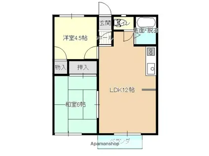 共和ハイツ(2LDK/1階)の間取り写真
