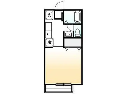 ビーライン川南A(1K/1階)の間取り写真