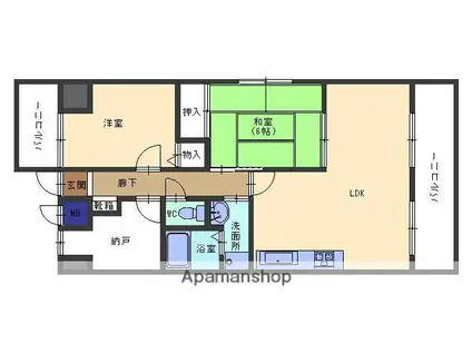 メゾン無憂館Ⅱ(2SLDK/7階)の間取り写真