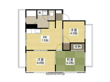 シェリール坂本(3DK/3階)の間取り写真