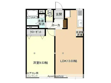 コーポラス手城(1LDK/1階)の間取り写真