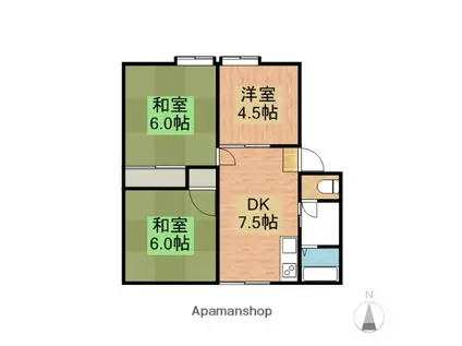 パナハイツ高尾A(3DK/1階)の間取り写真