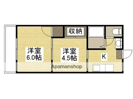 SATOビル港町2(2K/2階)の間取り写真