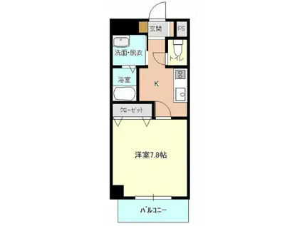 モンテソレイユ冨田(1K/2階)の間取り写真