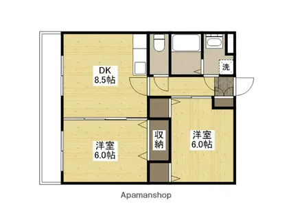 あんずマンション(2DK/3階)の間取り写真