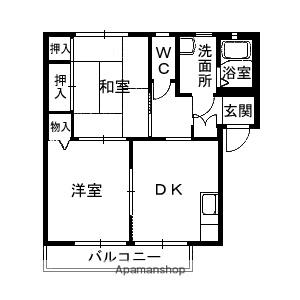 ミレニアムガーデンⅡ(2DK/1階)の間取り写真