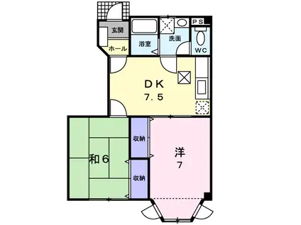ヴェルドミール21(2DK/1階)の間取り写真