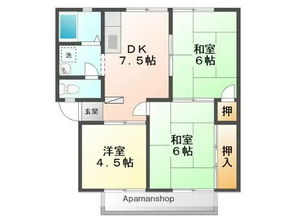 ファミール泉 A(3DK/2階)の間取り写真