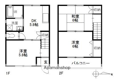 リバーヒルズ4(3K/1階)の間取り写真