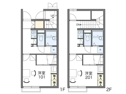 レオパレスエスターテベント(1K/1階)の間取り写真