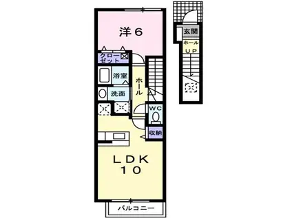 ジュネス.メゾン(1LDK/2階)の間取り写真