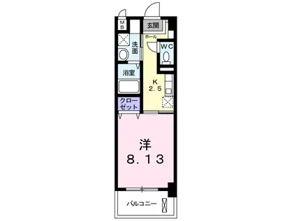 サニーソレイユ南蔵王(1K/4階)の間取り写真