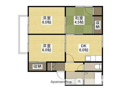 レジデンスアイC(3DK/1階)の間取り写真