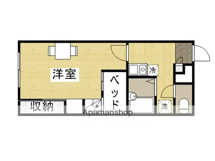 クレスト幕山(1K/2階)の間取り写真