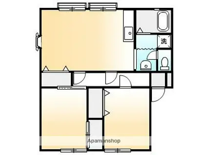 サンビレッジ21B棟(2LDK/2階)の間取り写真