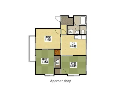 シャイン沖野上B(3DK/1階)の間取り写真
