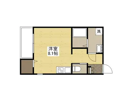 スリーズ霞町(ワンルーム/2階)の間取り写真