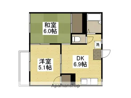 淀川ハイツ(2DK/2階)の間取り写真