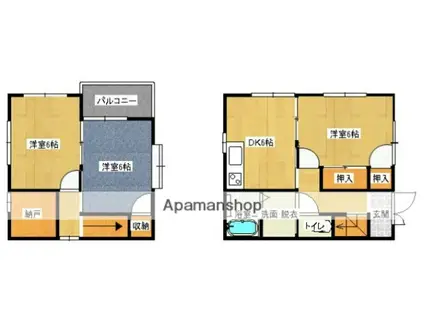 広島県福山市 2階建 築24年(3SDK)の間取り写真