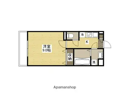 アプリシティ(1K/2階)の間取り写真