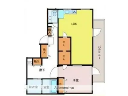 LOWEビル(1LDK/4階)の間取り写真